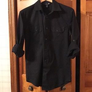 J Ferrar Black Button Down